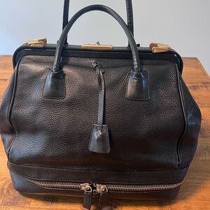 Vintage Prada doctor bag w/bottom zipper compartment